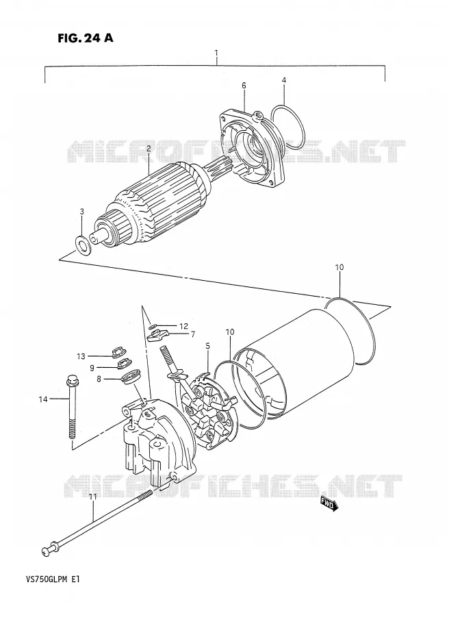 STARTMOTOR (MODELE M) Suzuki MOTO 750 INTRUDER 1990  VS750GLFL(E1)