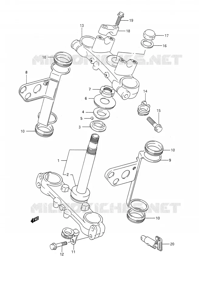 STUURKOLOM Suzuki MOTO 200 TS-R 1993  TS200RP(E28)