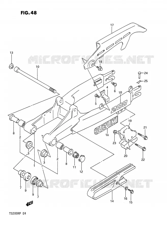 SWINGARM (E2,E4) Suzuki MOTO 200 TS-R 1992  TS200RN(E4)