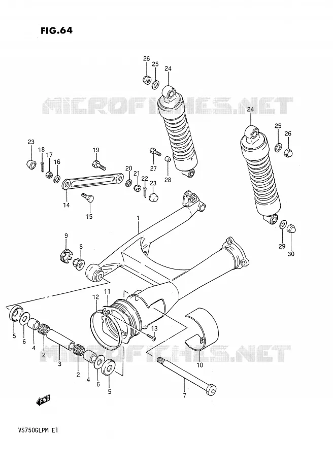 SWINGARM (MODELE F) Suzuki MOTO 750 INTRUDER 1985  VS750GLF(E1)
