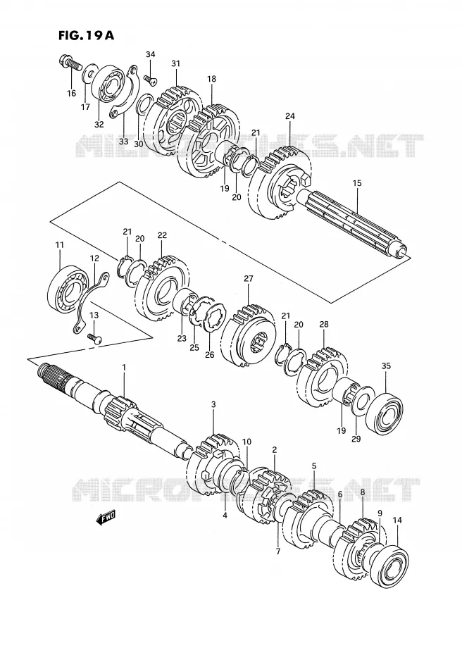 TRANSMISSION (MODEL M/N/P/R/S E2,E4,E17,E21,E22,E24,E34) Suzuki MOTO 1400 INTRUDER 1990  VS1400GLFL(E2)