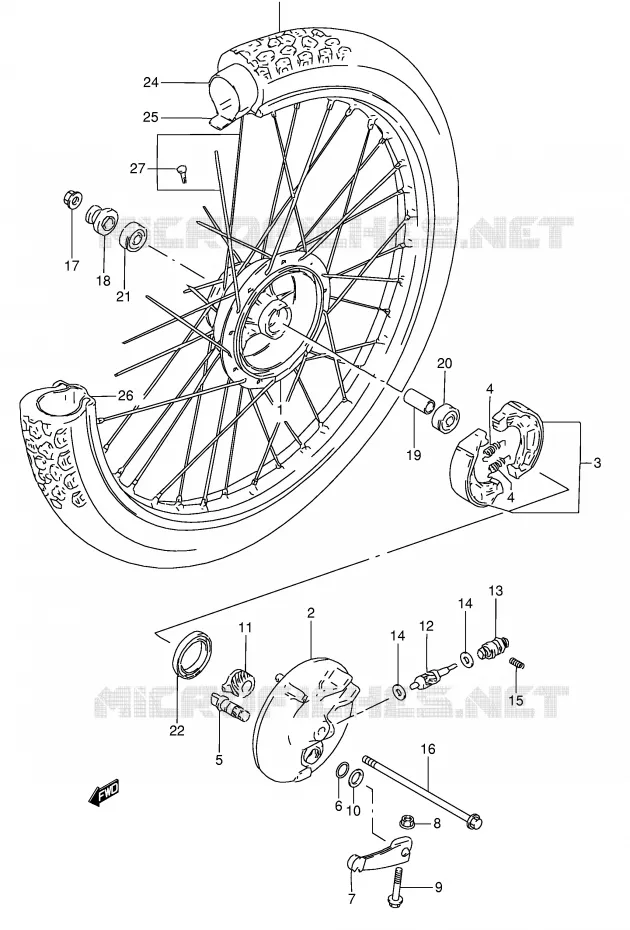 VOORWIEL Suzuki MOTO 50 TS-X 1986  TS50XKG(E1)