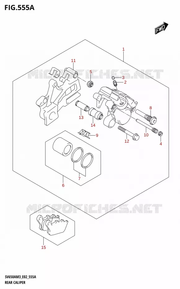 REAR CALIPER Suzuki MOTO 650 SV 2023  SV650A 2023 M3 (E19)