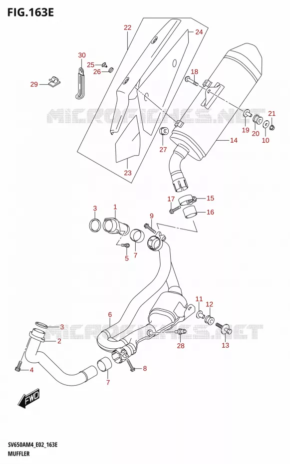GELUIDDEMPER (SV650XA:M4:E02) Suzuki MOTO 650 SV 2024  SV650AM4 E19 2024 M4 (E19)