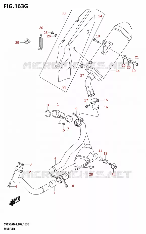 GELUIDDEMPER (SV650XAU:M4:E02) Suzuki MOTO 650 SV 2024  SV650AM4 E19 2024 M4 (E19)