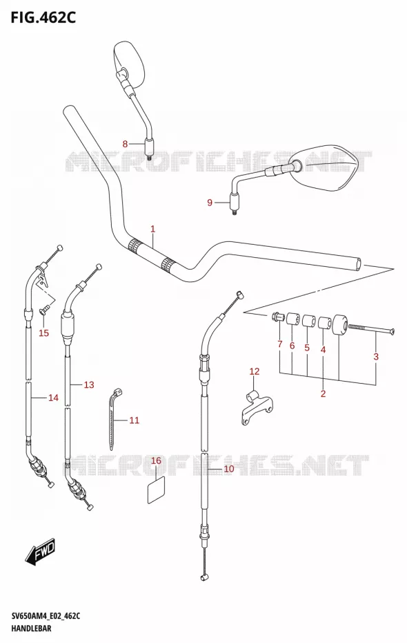 STUUR (SV650AU:M4:E02) Suzuki MOTO 650 SV 2024  SV650AM4 E19 2024 M4 (E19)
