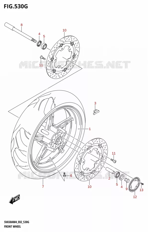 VOORWIEL (SV650XAU:M4:E02) Suzuki MOTO 650 SV 2024  SV650AM4 E19 2024 M4 (E19)