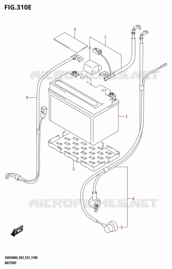 ACCU (SV650XA:M4:E28) Suzuki MOTO 650 SV 2024  SV650AM4 E28 2024 M4 (E28)