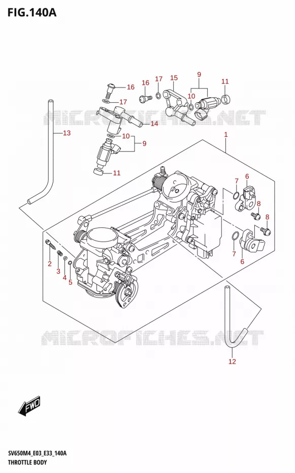 GASKLEPHUIS (SV650:M4:E03) Suzuki MOTO 650 SV 2024  SV650AM4 E28 2024 M4 (E28)