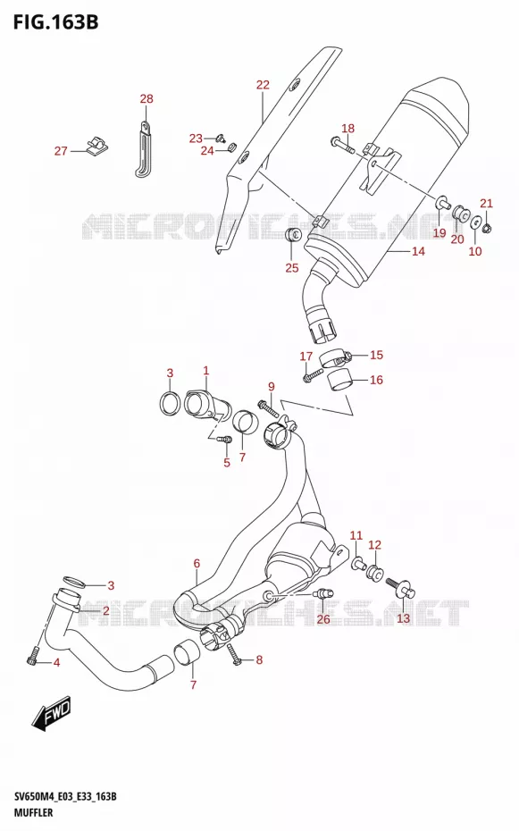 GELUIDDEMPER (SV650:M4:E33) Suzuki MOTO 650 SV 2024  SV650AM4 E28 2024 M4 (E28)