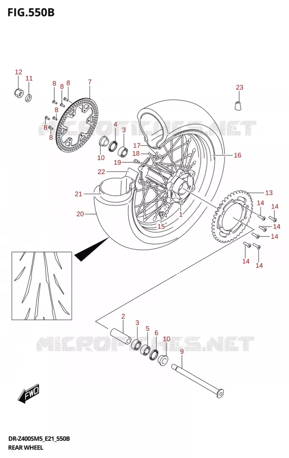 ACHTERWIEL (DR-Z400SRL) Suzuki MOTO 400 DR-Z 2025  DR-Z400S 2025 M5 (E21)