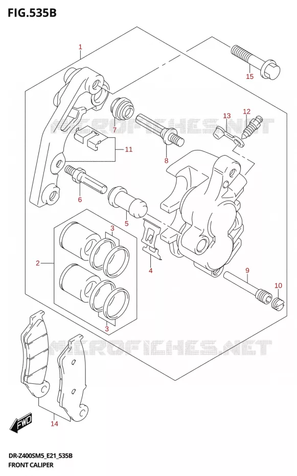 FRONT CALIPER (DR-Z400SRL) Suzuki MOTO 400 DR-Z 2025  DR-Z400S 2025 M5 (E21)