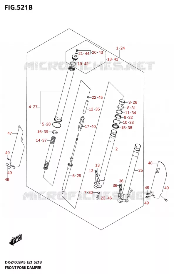 VOORVORK (DR-Z400SRL) Suzuki MOTO 400 DR-Z 2025  DR-Z400S 2025 M5 (E21)