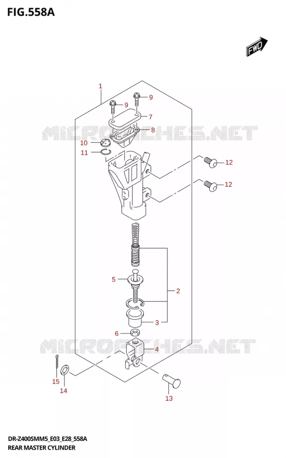 ACHTER hoofdremcilinder Suzuki MOTO 400 DR-Z 2025  DR-Z400SMRL 2025 M5 (E28)