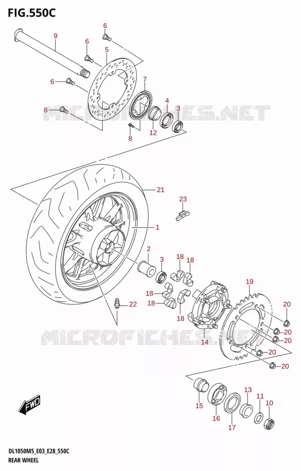 ACHTERWIEL (DL1050RR) Suzuki MOTO 1050 V-STROM 2025  DL1050RJ 2025 M5 (E28)