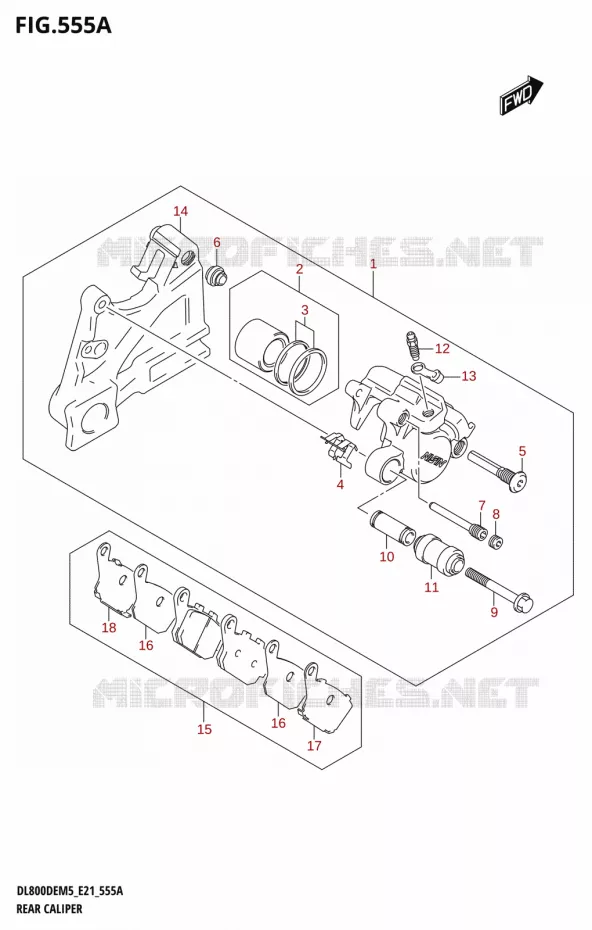 REAR CALIPER Suzuki MOTO 800 V-STROM 2025  DL800DEUC 2025 M5 (E21)