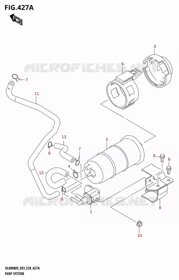 FUEL EVAP SYSTEM Suzuki MOTO 800 V-STROM 2025  DL800RQ 2025 M5 (E28)