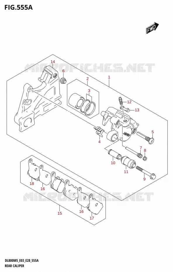 REAR CALIPER Suzuki MOTO 800 V-STROM 2025  DL800RQ 2025 M5 (E28)