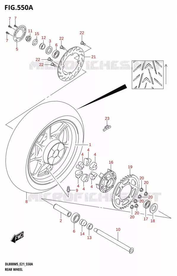 ACHTERWIEL Suzuki MOTO 800 V-STROM 2025  DL800UQM5 E21 2025 M5 (E21)
