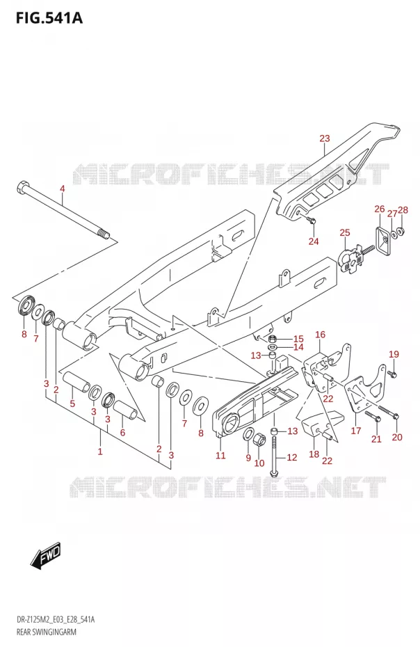 SWINGARM (DR-Z125L:(E03,E28)) Suzuki MOTO 125 DR-Z 2022  DR-Z125 2022 M2 (E28)