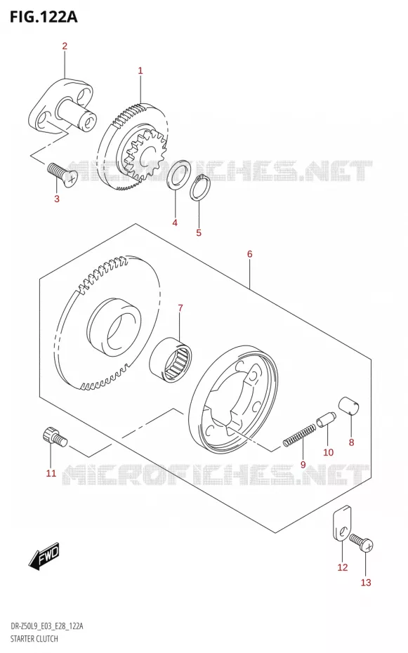 STARTMOTOR KOPPELINGS Suzuki MOTO 50 DR 2019  DR-Z50 2019 L9 (E28)