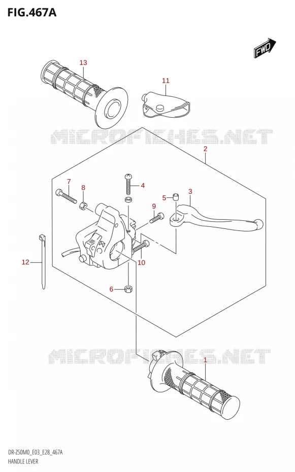 HEFBOMEN - HANDGRIPS Suzuki MOTO 50 DR 2020  DR-Z50 2020 M0 (E28)