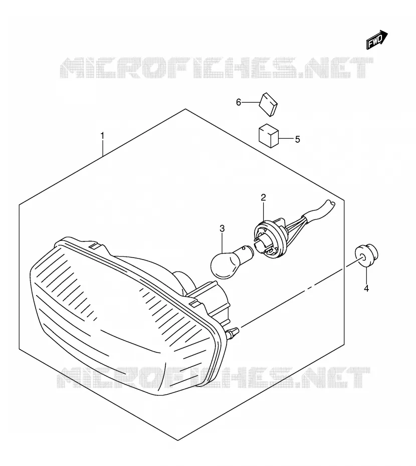 ACHTERLICHT (MODELE K3/K4) Suzuki QUAD 400 QUADSPORT 2005  LT-Z400K5(E19)