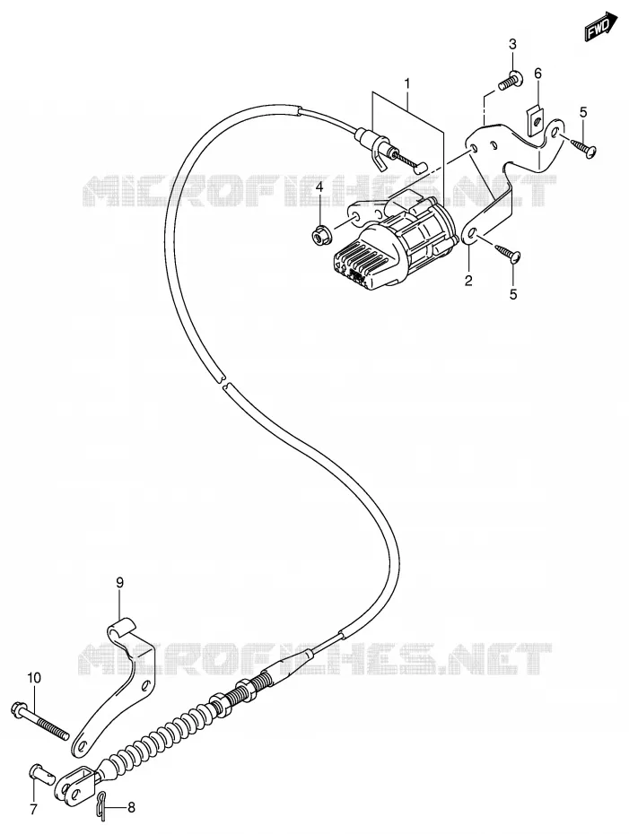ACHTERUIT CABLE Suzuki QUAD 250 QUADSPORT 2007  LT-Z250K7(E19)