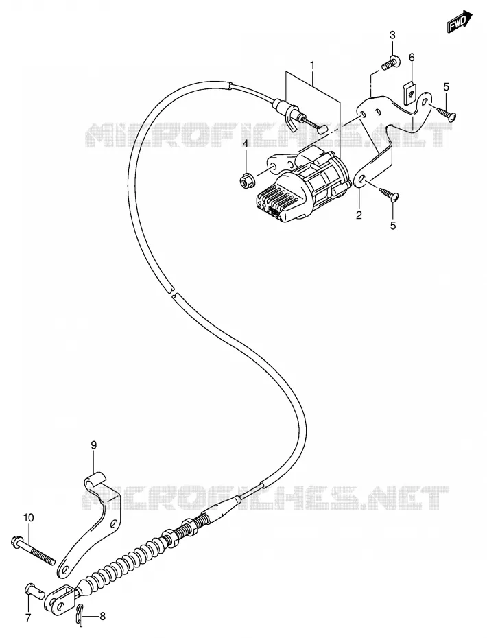 ACHTERUIT CABLE Suzuki QUAD 250 QUADSPORT 2008  LT-Z250K8(E28/E33)