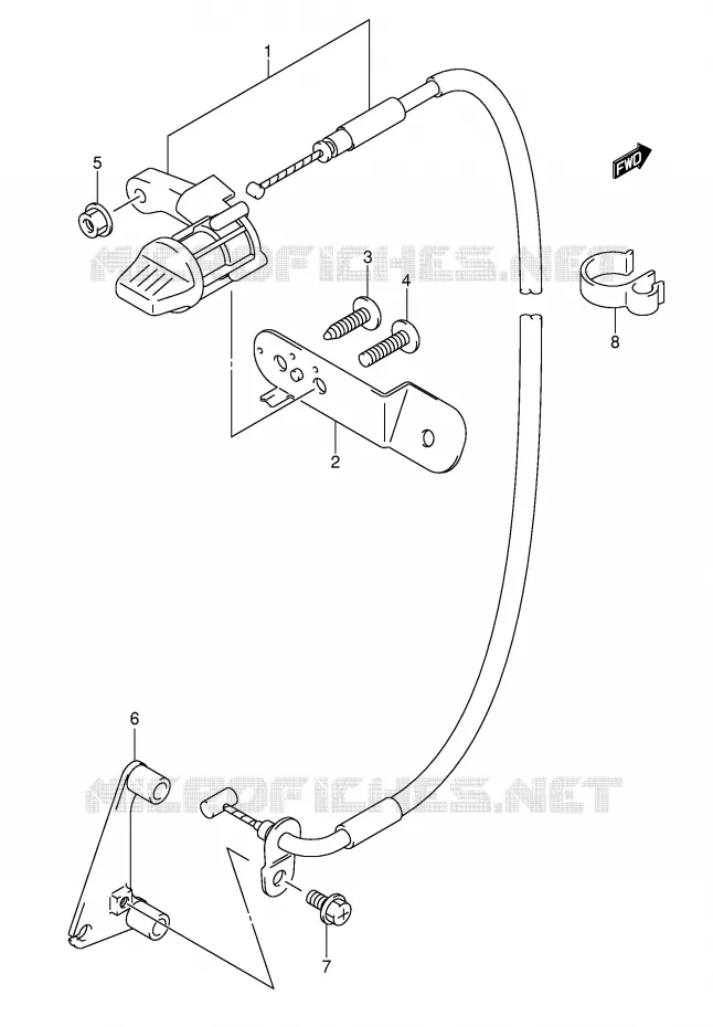 ACHTERUIT CABLE Suzuki QUAD 400 QUADSPORT 2005  LT-Z400K5(E3/E28)