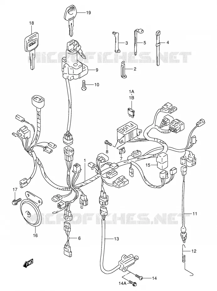 BEDRADING (MODELE V/W/X) Suzuki MOTO 650 FREEWIND 1999  XF650UX(E2)
