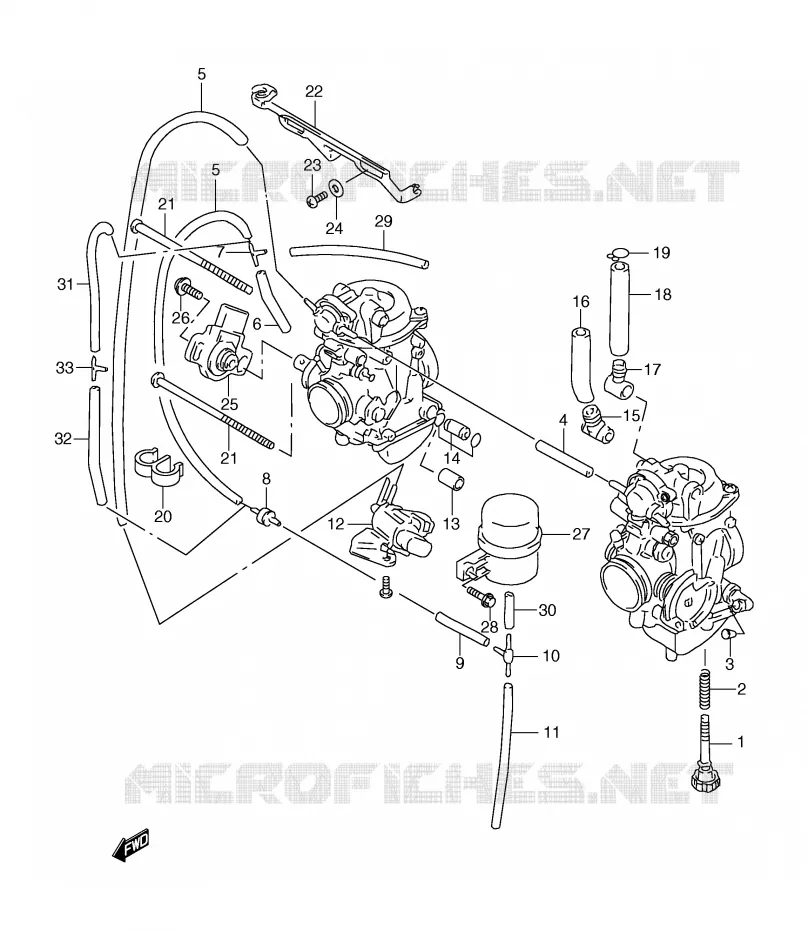 CARBURETOR AANSLUITINGEN Suzuki MOTO 650 FREEWIND 2000  XF650Y(E2)