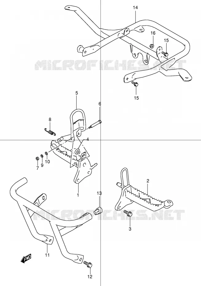 FOOTREST Suzuki QUAD 160 OZARK 2002  LT-F160K2(P24)
