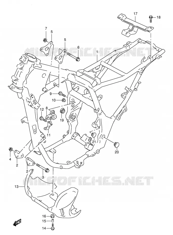 FRAME Suzuki MOTO 650 FREEWIND 2001  XF650K1(E2)