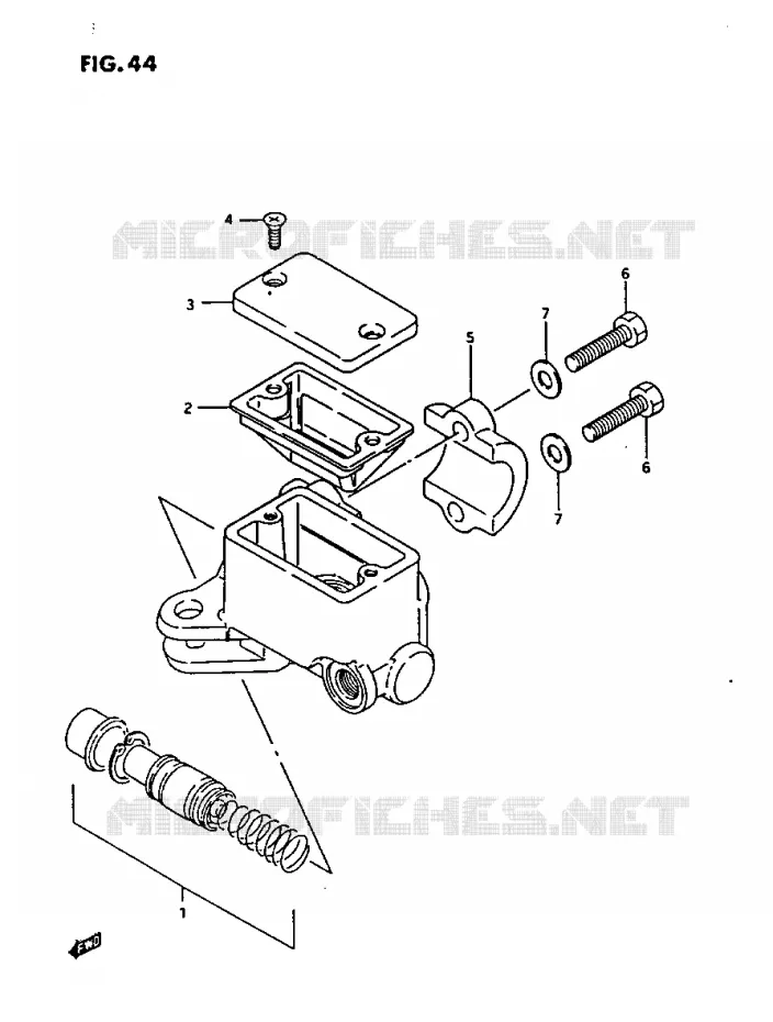 FRONT HOOFDREMCILINDER Suzuki QUAD 230 OZARK 1986  LTF230G(E3)