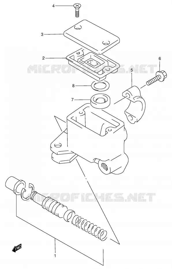 FRONT HOOFDREMCILINDER Suzuki QUAD 250 OZARK 1997  LT-F250V(E24)