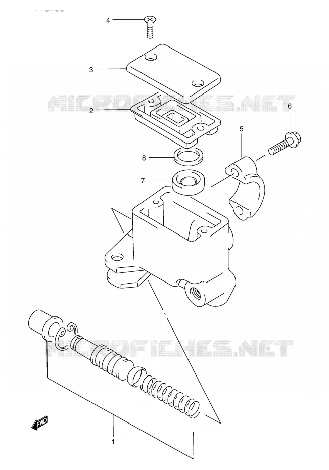 FRONT HOOFDREMCILINDER Suzuki QUAD 500 VINSON 2000  LT-A500FY(E24)