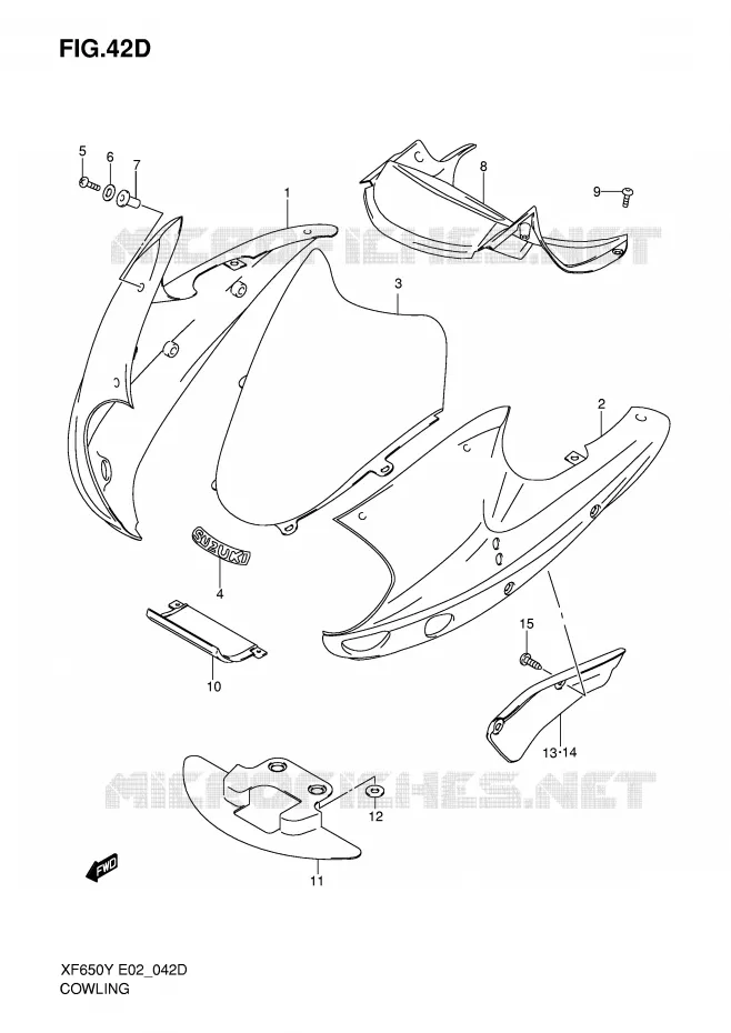 FRONT KUIP (MODELE K1) Suzuki MOTO 650 FREEWIND 2000  XF650Y(E2)