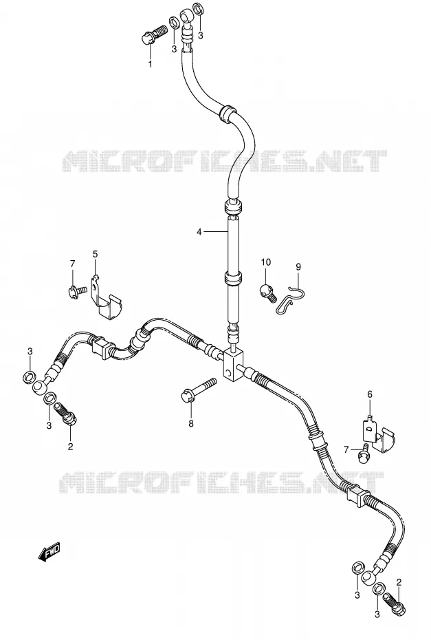 FRONT REMSLANG (MODELE K2/K3/K4/K5) Suzuki QUAD 250 OZARK 2002  LT-F250K2(E17)