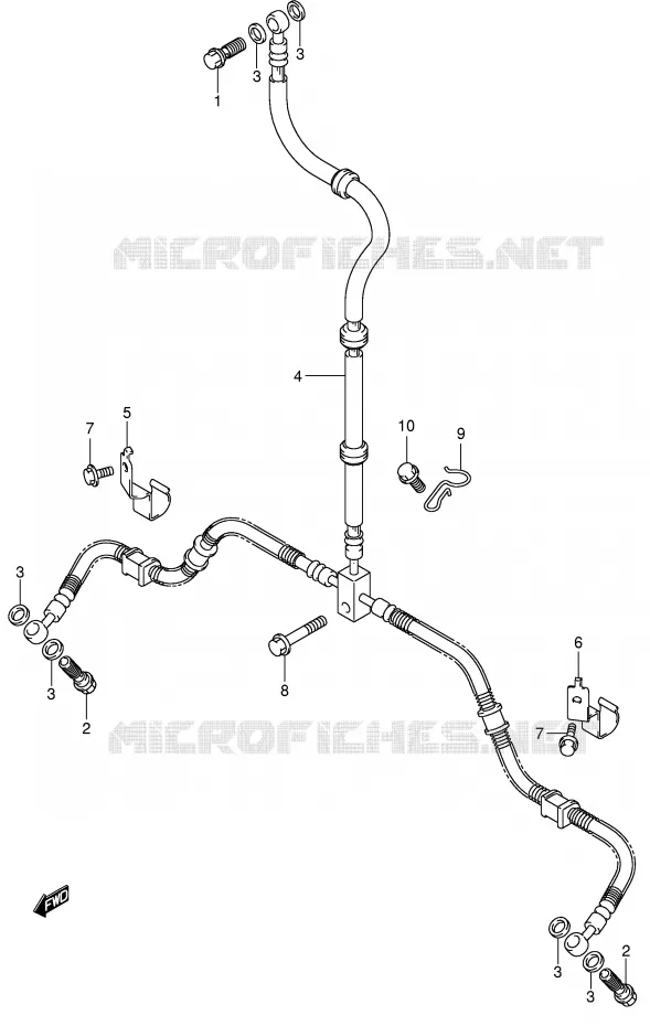 FRONT REMSLANG (MODELE K2/K3/K4/K5) Suzuki QUAD 250 OZARK 2002  LT-F250K2(E3/E28)
