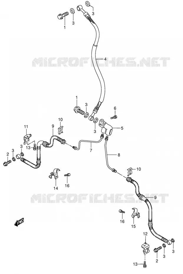 FRONT REMSLANG (MODELE K2/K4) Suzuki QUAD 300 KINGQUAD 2000  LT-F300FY(E24)
