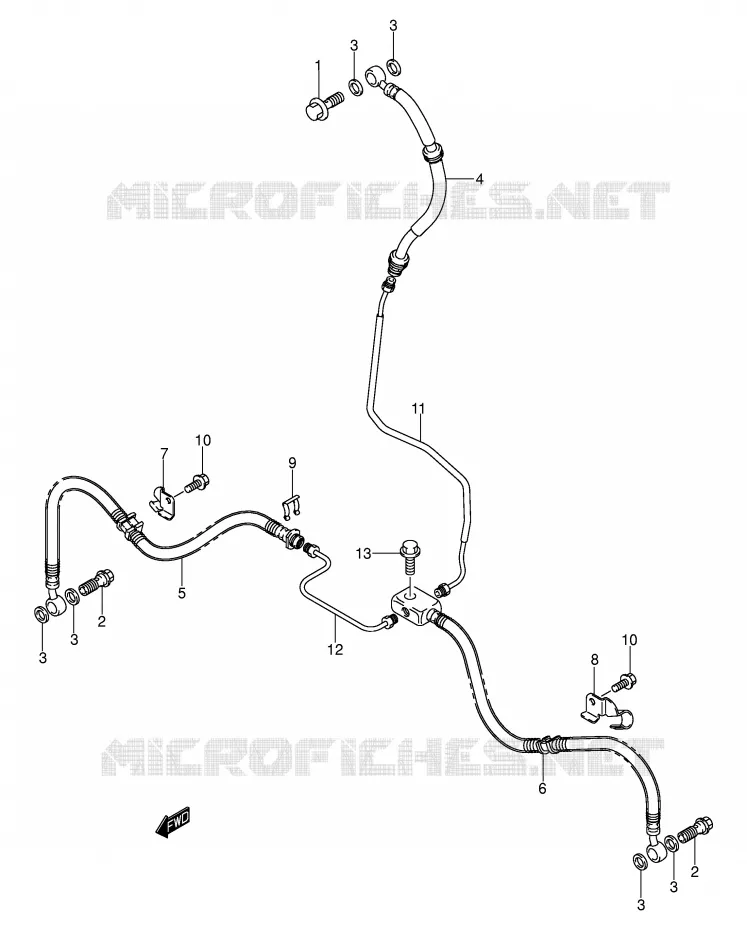 FRONT REMSLANG Suzuki QUAD 400 EIGER 2005  LT-F400FK5(P3/P28)