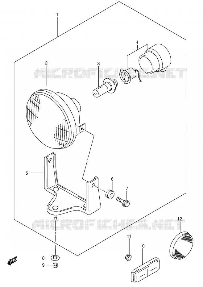 KOPLAMP Suzuki QUAD 300 KINGQUAD 2001  LT-F300FK1(E3/E28)