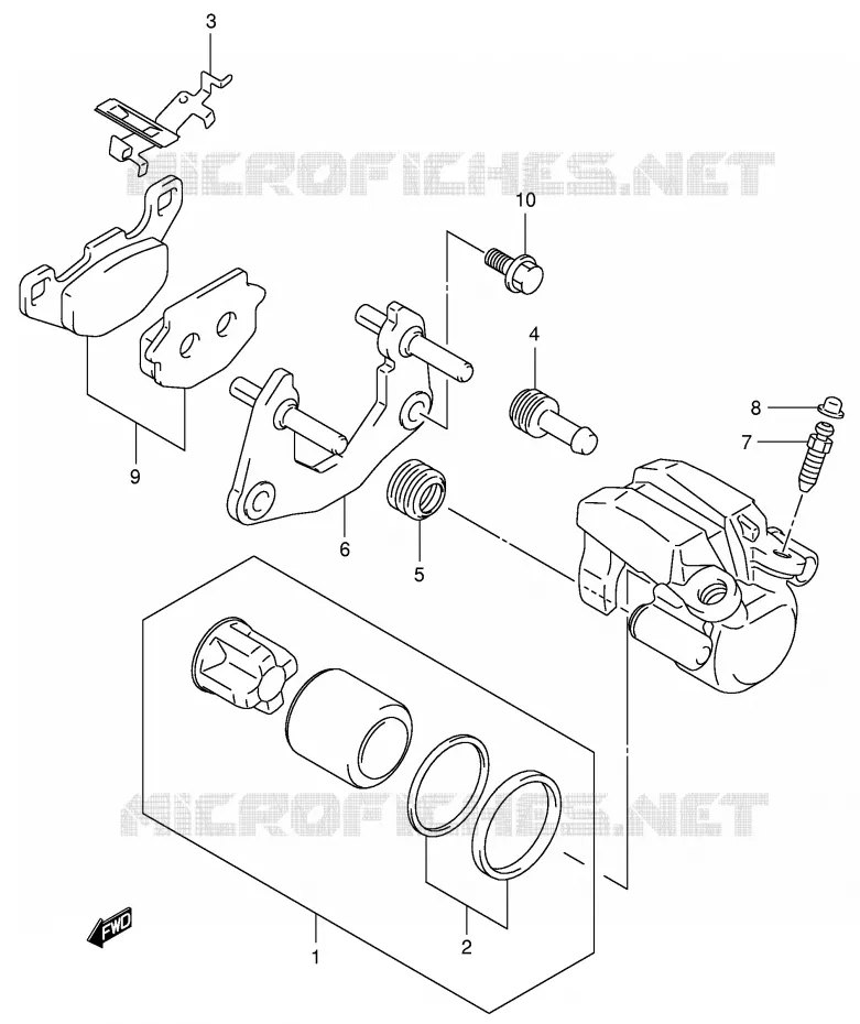 REAR CALIPER (MODELE K4) Suzuki QUAD 500 KINGQUAD 2006  LT-A500FK6(P28/P33)