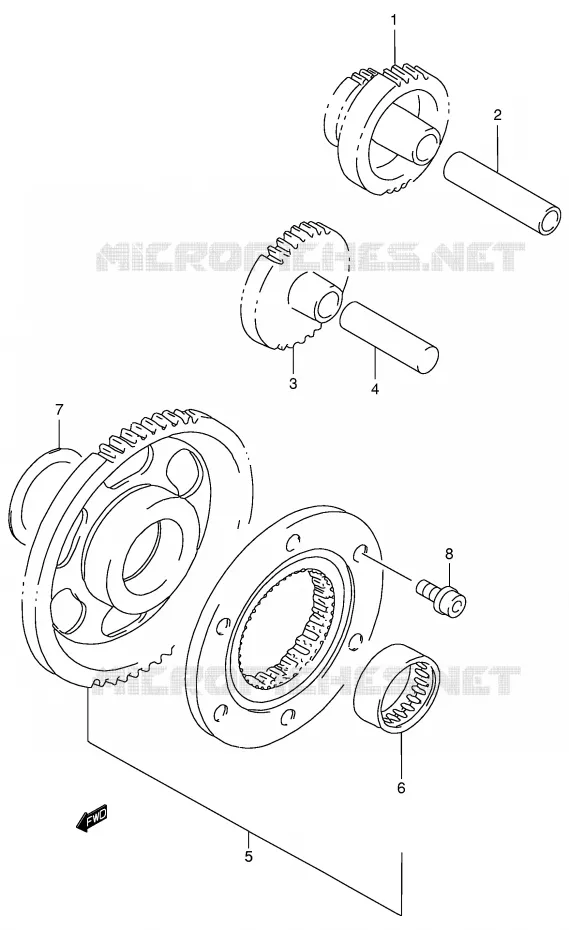 STARTMOTOR CLUTCH (MODELE Y/K1/K2) Suzuki QUAD 500 QUADMASTER 1999  LT-F500FX(E3/E28)