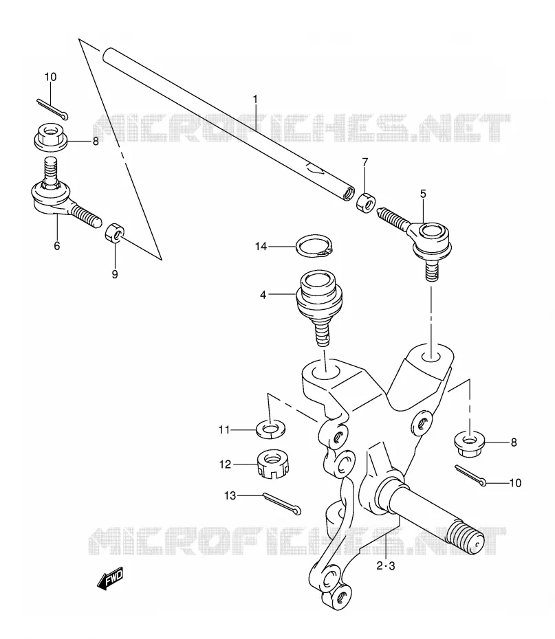 STUURINRICHTINGS - HUB (MODELE K2) Suzuki QUAD 250 OZARK 2003  LT-F250K3(E17)