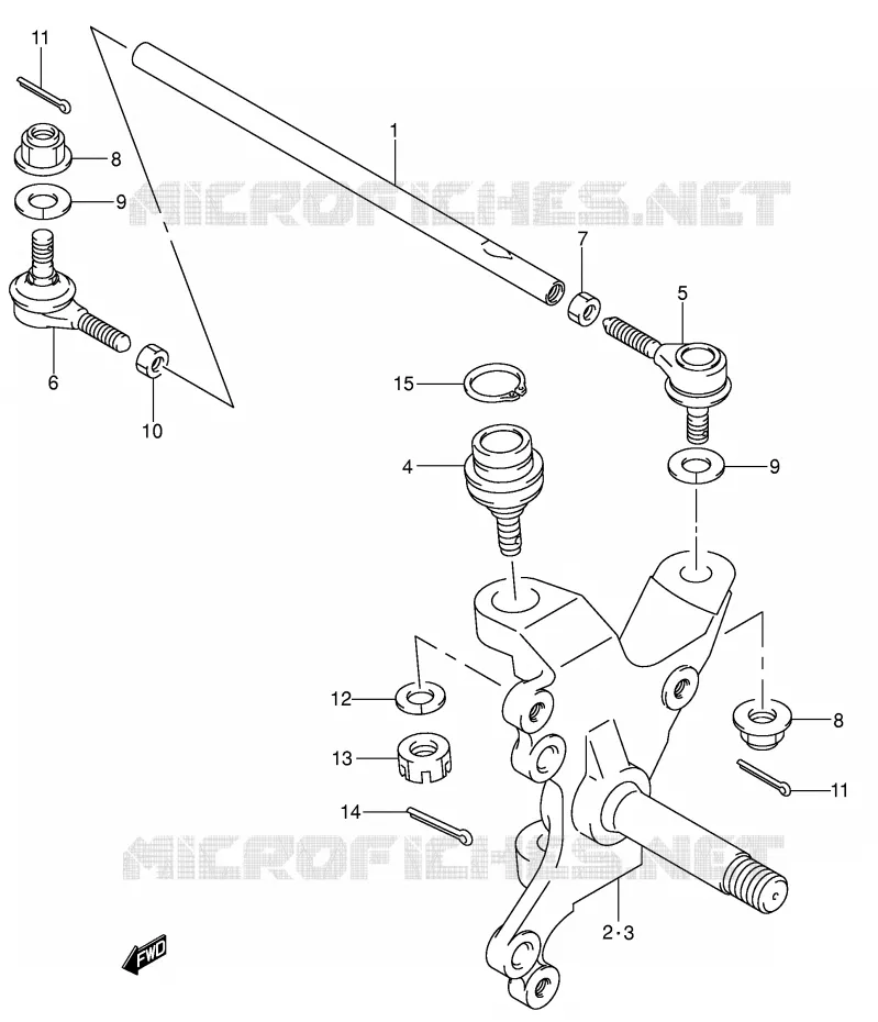 STUURINRICHTINGS - HUB (MODELE K4) Suzuki QUAD 250 OZARK 2006  LT-F250K6(E17)