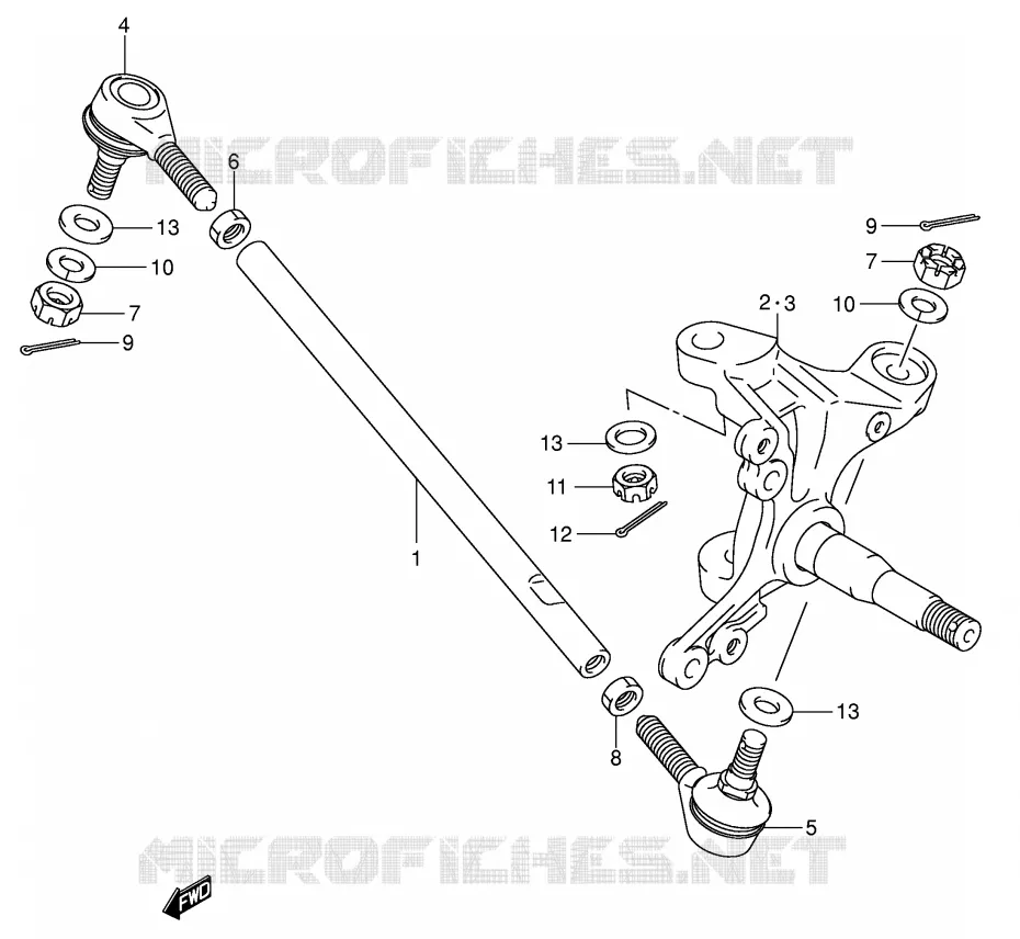 STUURINRICHTINGS - HUB Suzuki QUAD 250 QUADSPORT 2007  LT-Z250K7(E28/E33)