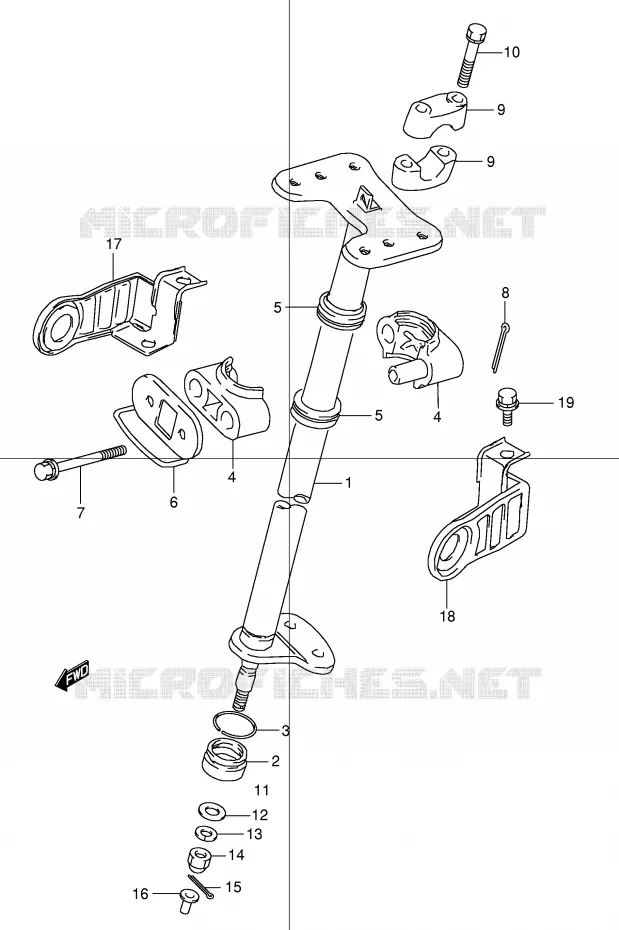 STUURKOLOM Suzuki QUAD 160 OZARK 2002  LT-F160K2(P24)