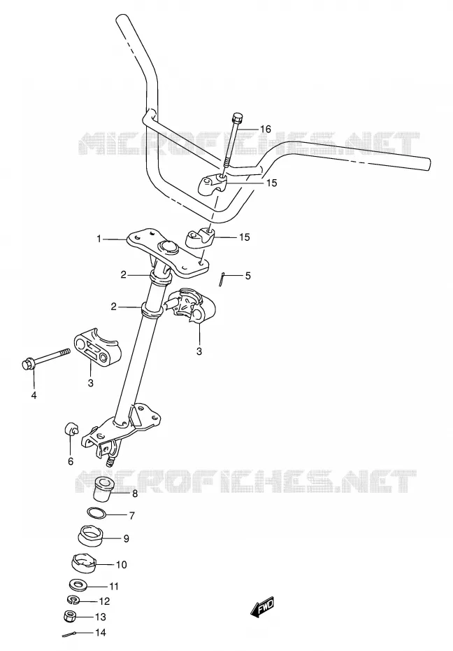 STUURKOLOM Suzuki QUAD 250 KINGQUAD 1996  LT-F4WDT(E17)